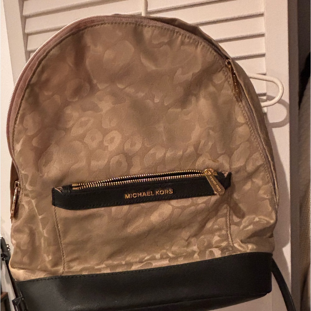Michael Kors Leopard Gold Black Backpack